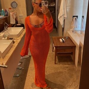 Orange Knit Cover-Up — Perfect for Summer!
